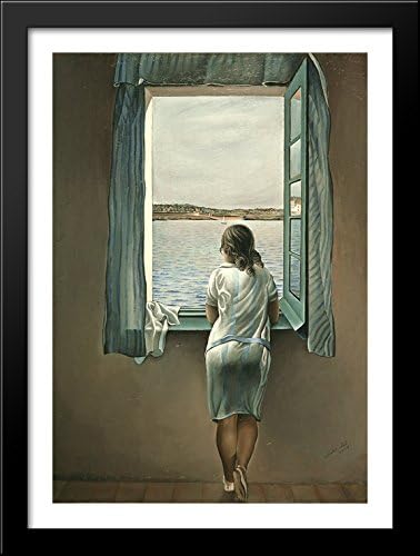 Woman at the Window 28x38 Large Black Wood Framed Print Art by Salvador Dali