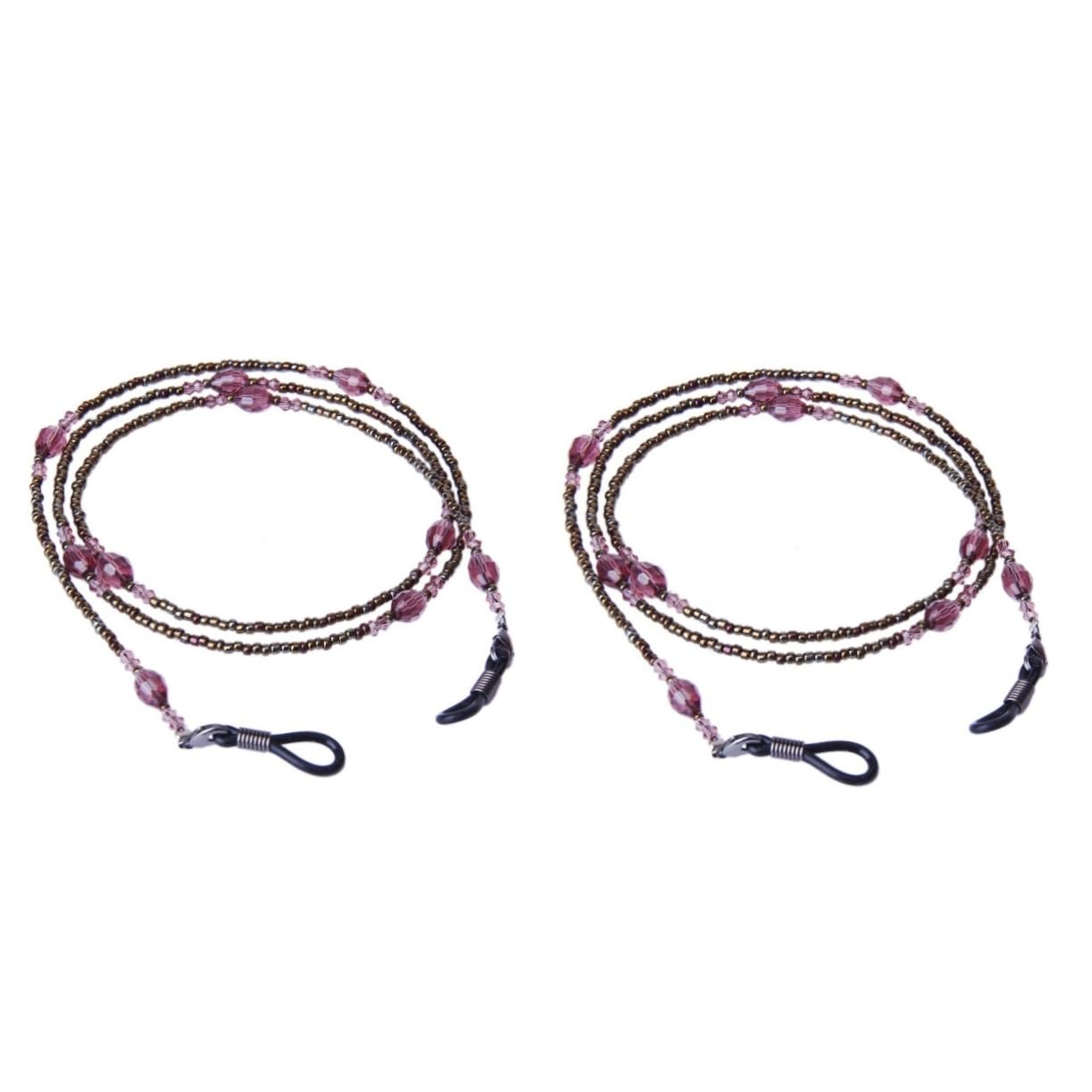 LIFKOME Lot De 2 Chaînes De Lunettes Élégantes Style Avec Perles Réglables En Métal Largeur Du Cordon 2 Mm 70 Cm Bijoux Tendance Pour Femmes