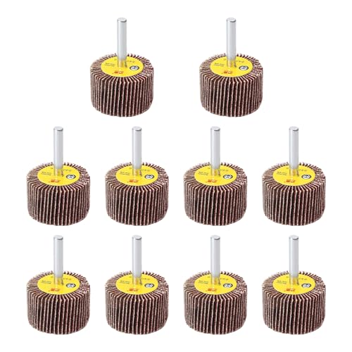 HUHAO 10 PCS Flap Wheel Sander Set, 80 Grit Sanding Wheels, 40 * 6 mm