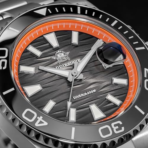 Image of ADDIESDIVE 41 MM Mens Dive Watch 200 M Waterproof BGW9 Luminous Ceramic Bezel Date Display Quartz Analog Wrist Watches Wave Textured Dial