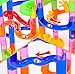 Gifts2U Marble Run Toy, 130Pcs Educational Construction Maze Block Toy Set with Glass Marbles for Kids and Parent-Child Game