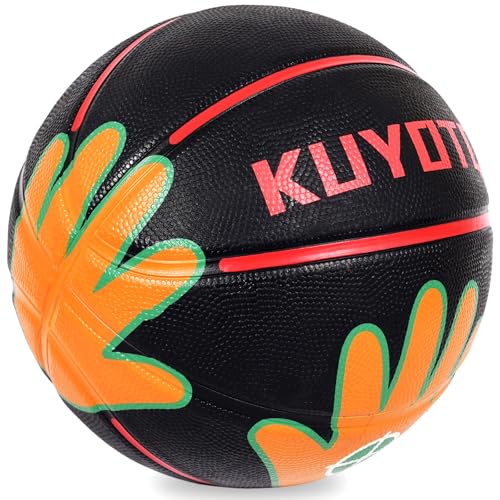 KUYOTQ Size 6 Basketball 28.5 for Kids Youth Womens with Visual Hand Print Guide for Shooting Practice Correct Shooting Form and Improve Accuracy Essential Basketball Training