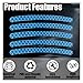 20PCS Car Wheel Stripe Reflective Stickers, Car Wheel Night Safety Warning Stickers Anti-Scratch Reflective Rim Stickers, Car Wheel Safety Decorative Decals for Motorcycles, Bicycles (Light Blue)