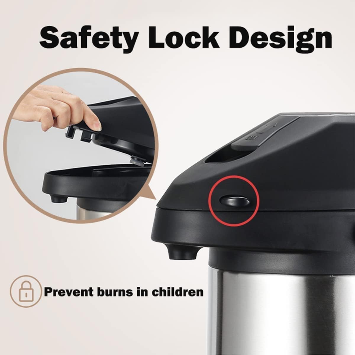 Cafetière isotherme à pompe 4L Bouteille Isotherme en Acier Inoxydable, Bouilloires isolées sous vide,Isolation thermique 24 heures,pour bouilloires, théières et cafetières pour garder chaudes