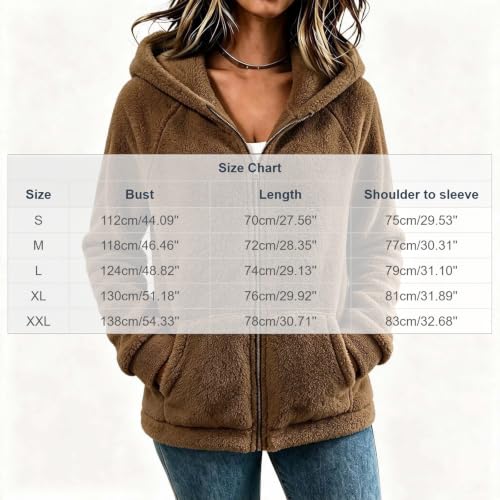 Fleece Jackets for Women Fall Winter Full Zip Warm Coats Cozy Outerwear - image 6
