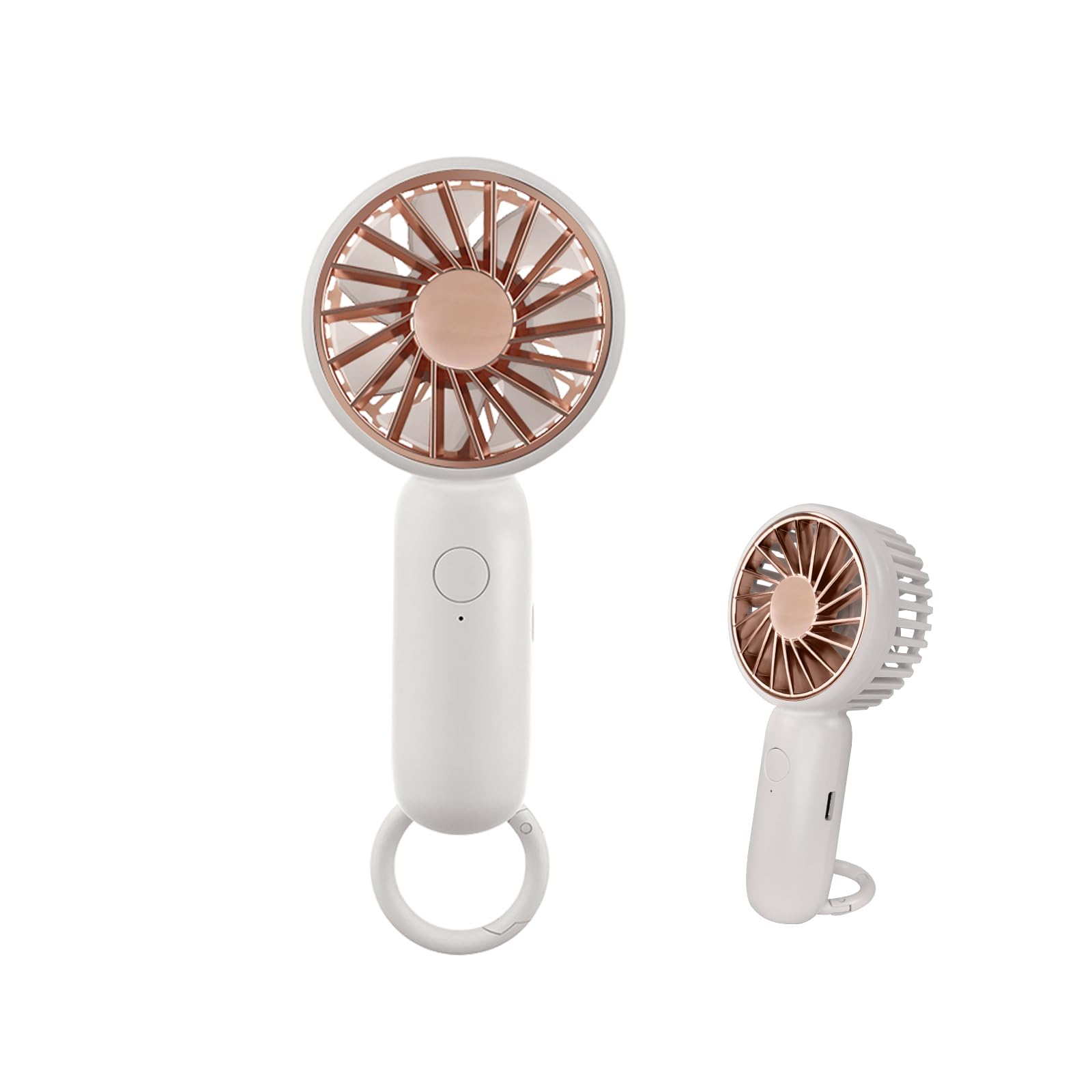 Jsdoin Mini ventilatore portatile, potente ventilatore desktop con fibbia, ventilatore USB leggero, adatto a donne alla moda, uomini, interni ed esterni (White)