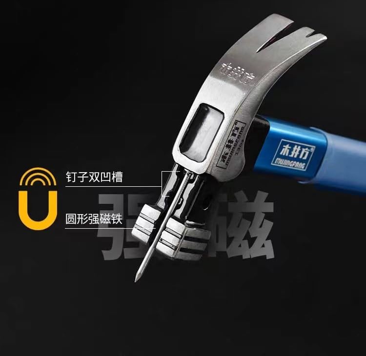 YOGEON Milled-Face,Claw Hammer Tools Framing Hammer with Milled Face, 25 oz Wood Handle with Heat treated steel head for durability