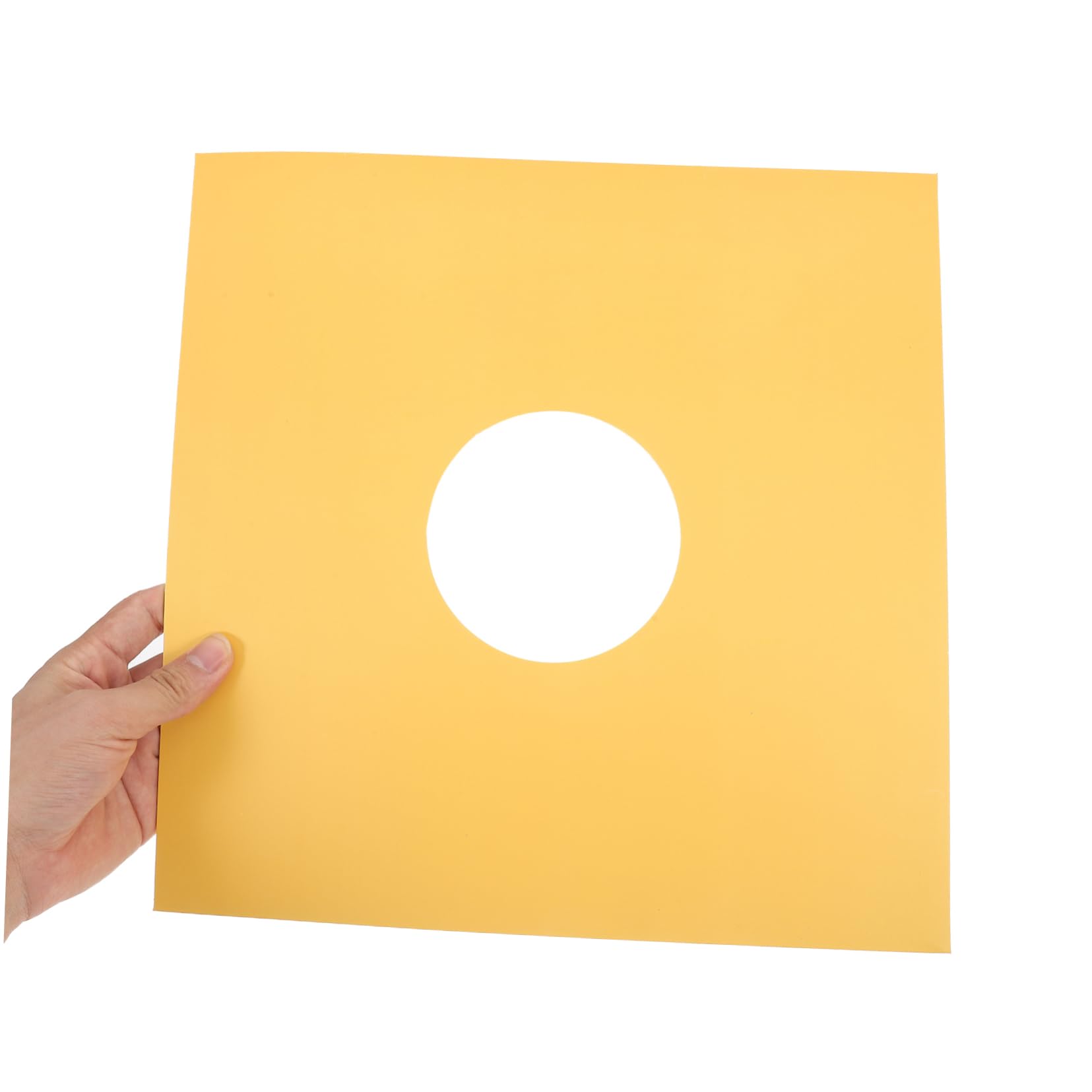 Buste Protettive per Dischi in Vinile in Carta Kraft Gialla, 10 Pezzi, Facili da Usare e Resistenti agli Strappi la Conservazione
