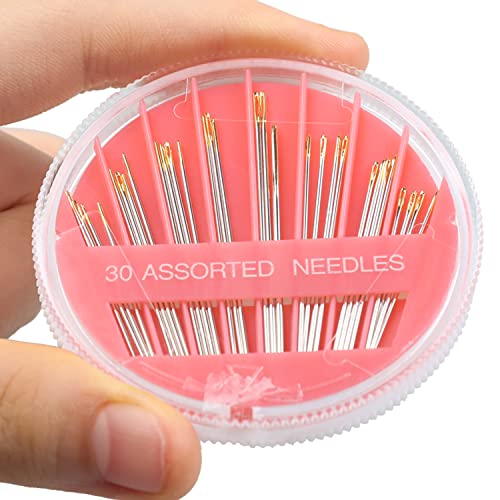 image for Hekisn 30pcs Premium Hand Sewing Needles, 6 Sizes 30-Count Assorted Se