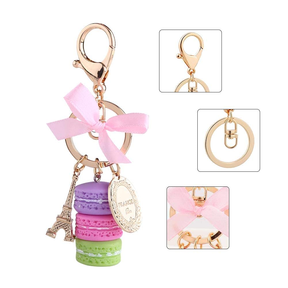 SEAFRONT Decorazione variopinta di fascino dell'automobile del pendente della borsa del portachiavi di Keychain di Keyring di Macaron sveglio variopinto