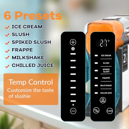 Slushie Machine for Home - 88oz No Ice Needed Frozen Drink & Slushy Maker with Auto-Clean, 6 Preset Programs (Margaritas, Frappés and More) & LED One-Touch 12h Reservation for Summer Party