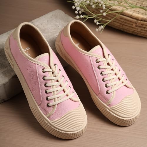 Image of YOHO Canvas CZ Sneakers for Women | Lightweight Casual Shoes | Everyday Comfort, Breathable Fit, Durable Grip Sole, Versatile Slip-On or Lace-Up Style, Trendy
