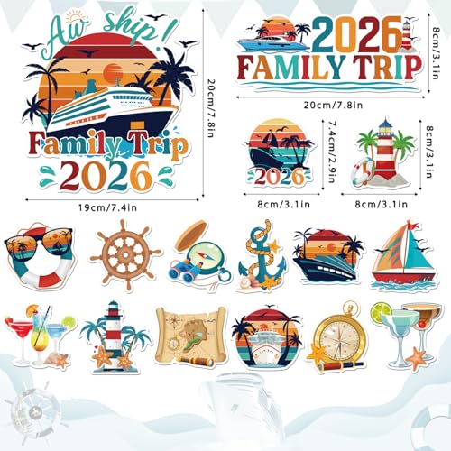 Decoraciones magnéticas retro para puertas de crucero con 20 unidades miniatura 2