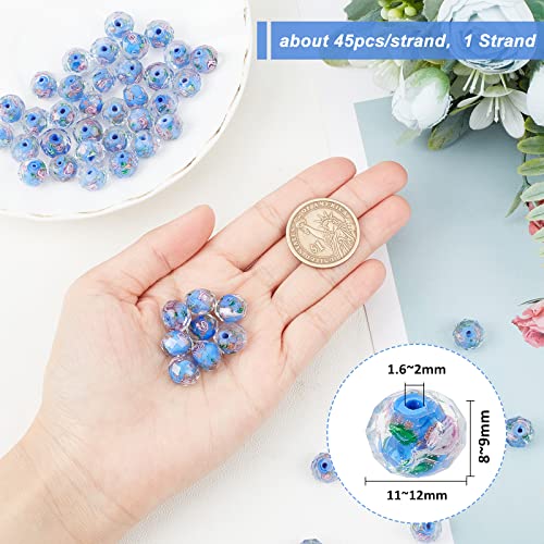 OLYCRAFT 45pcs 11~12mm Gold Sand Lampwork Beads Glass Handmade Round Loose Beads for Rosary Making Jewelry Craft Making with 1.6~2mm Hole - Image 4