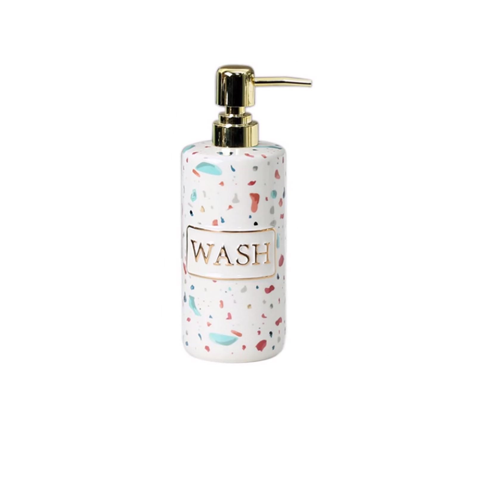 16.9oz Ceramic Soap Dispenser with Pump Head Smooth Rounded Edges, Flat Stable Base, Countertop(Colorful)