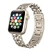 Produktbild AISPORTS Armband Für iWatch Strap 38mm, Apple Watch Uhrenarmband 38mm Edelstahl Cowboy Kette Design Smart Watch Ersatzband Armband Wristband für 38mm iWatch Series 3/2/1 - Gold