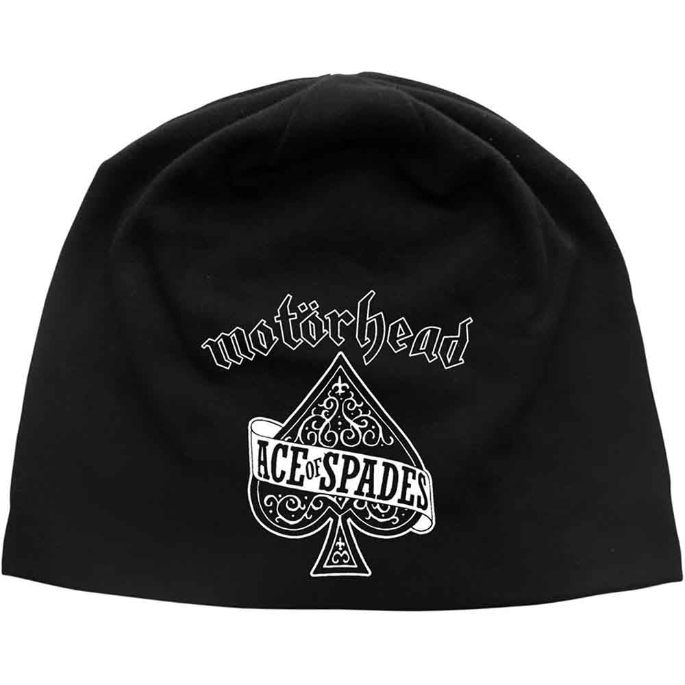 Motörhead Black Motorhead Ace Of Spades Classic Logo Official New Jersey Beanie Hat