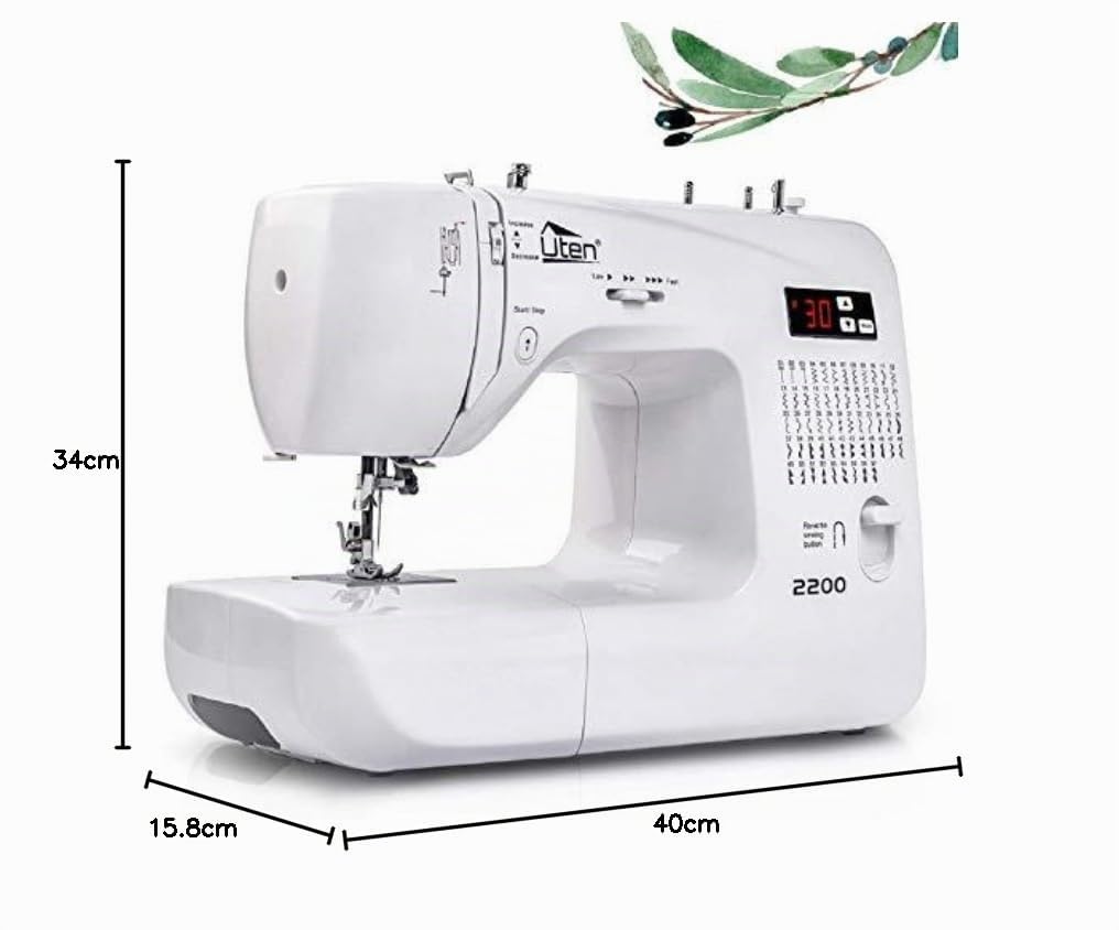 Uten Machine á Coudre Électronique avec 60 Points de Couture,LED Écran Multifonctions,Enfile-Aiguille Automatique,Coud sur Tous Les Tissus