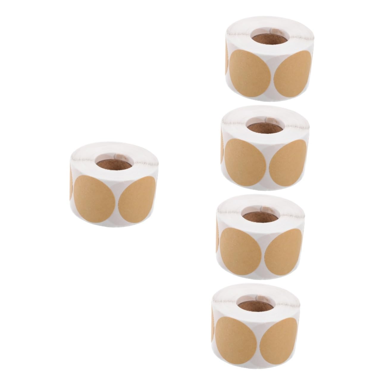 DOITOOL 5 Rollen Runde Selbstklebende Beschriftbare Klebeetiketten für Klassifizierung DIY Projekte Geschenketiketten Bürobedarf Leicht Abziehbar und Rückstandsfrei