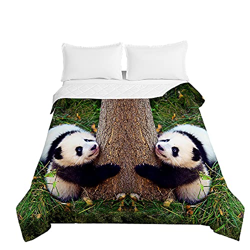 Couvre lit matelassé en microfibre douce avec impression réversible 3D - 2