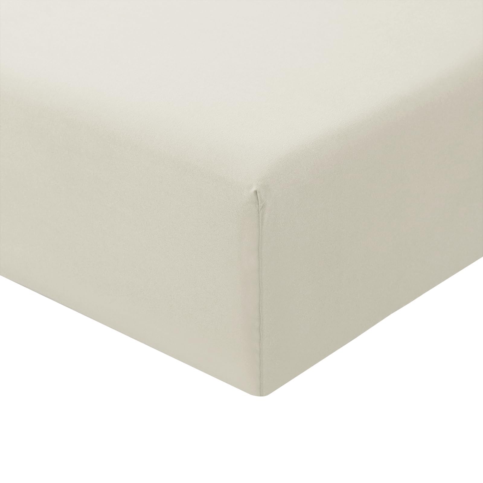 RUIKASI Spannbettlaken 140x200cm Beige Bettlaken - Oeko Tex Spannbetttuch 140x200 Bettbezug, Mikrofaser Betttuch Bett Laken Bezug 140 x 200 40 cm Tiefe Tasche, Bed Fitted Sheet Bedsheet