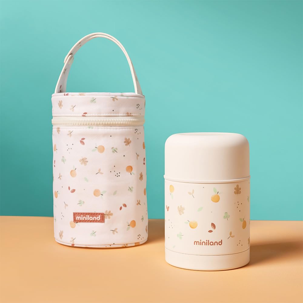 Miniland Thermos Valencia 600ml. Thermos pour aliments solides, avec double couche d'acier qui maintient la température des aliments pendant des heures