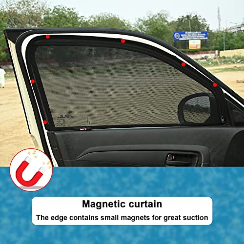 Image of Able Sporty Car Magnetic Sun Shade Curtains with Zipper for TATA Harrier Set of 4