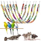 LeerKing Vögel Spielzeug Kleinetier Kombinierbares Spielzeugseil VogelKäfig Zubehör Kletterseil 6er Pack für Vögel Ratten Fliegendes Nager