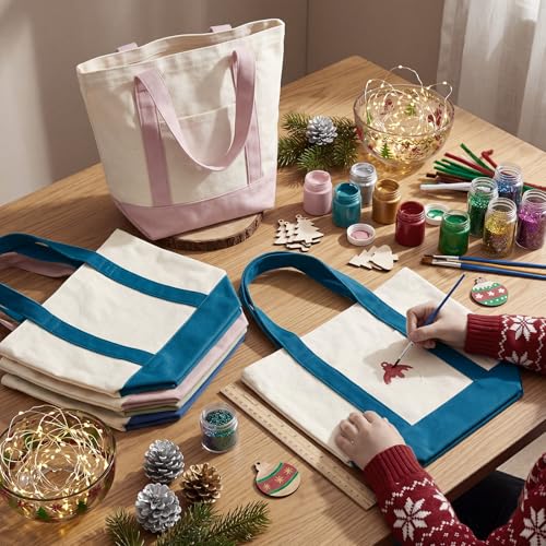Eccliy 6 Pcs Mini Canvas Tote Bags