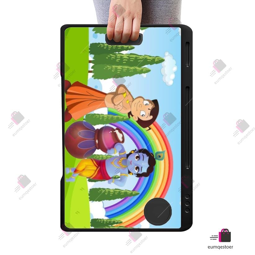 Image of Foldable Wooden Mini Laptop Table for Bed, Study Table with Drawer, Tablet /Mobile Holder for Kids & Adults (US-BHIM Krishna COTED)