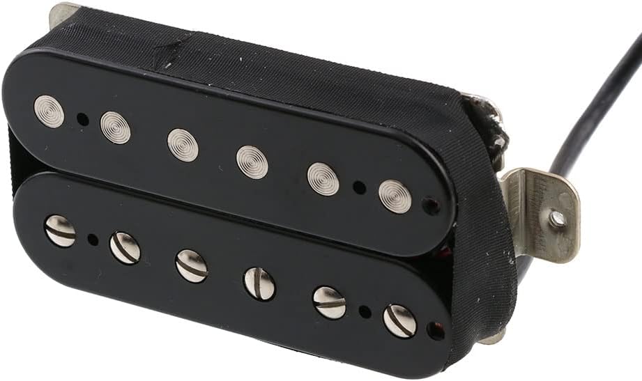 Alnico 5 Magnet Electric Guitar Humbucker Pickup Set Double Coil Neck & Bridge Pickups (Black)