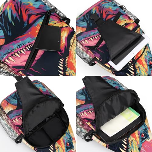 Bolso Cruzado Pequeño Dinosaurios Rojo para Senderismo miniatura 5