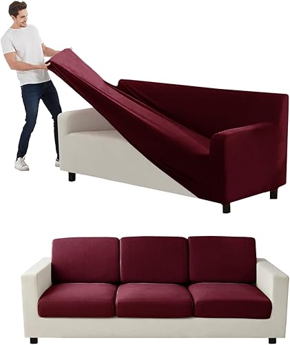 Miniatura 102 de Funda para Sofá de Terciopelo, Fundas Elásticas para Sofá para Funda Principal Separada/Respaldos y Cojines de Asiento, Funda para Sofá, para Fundas