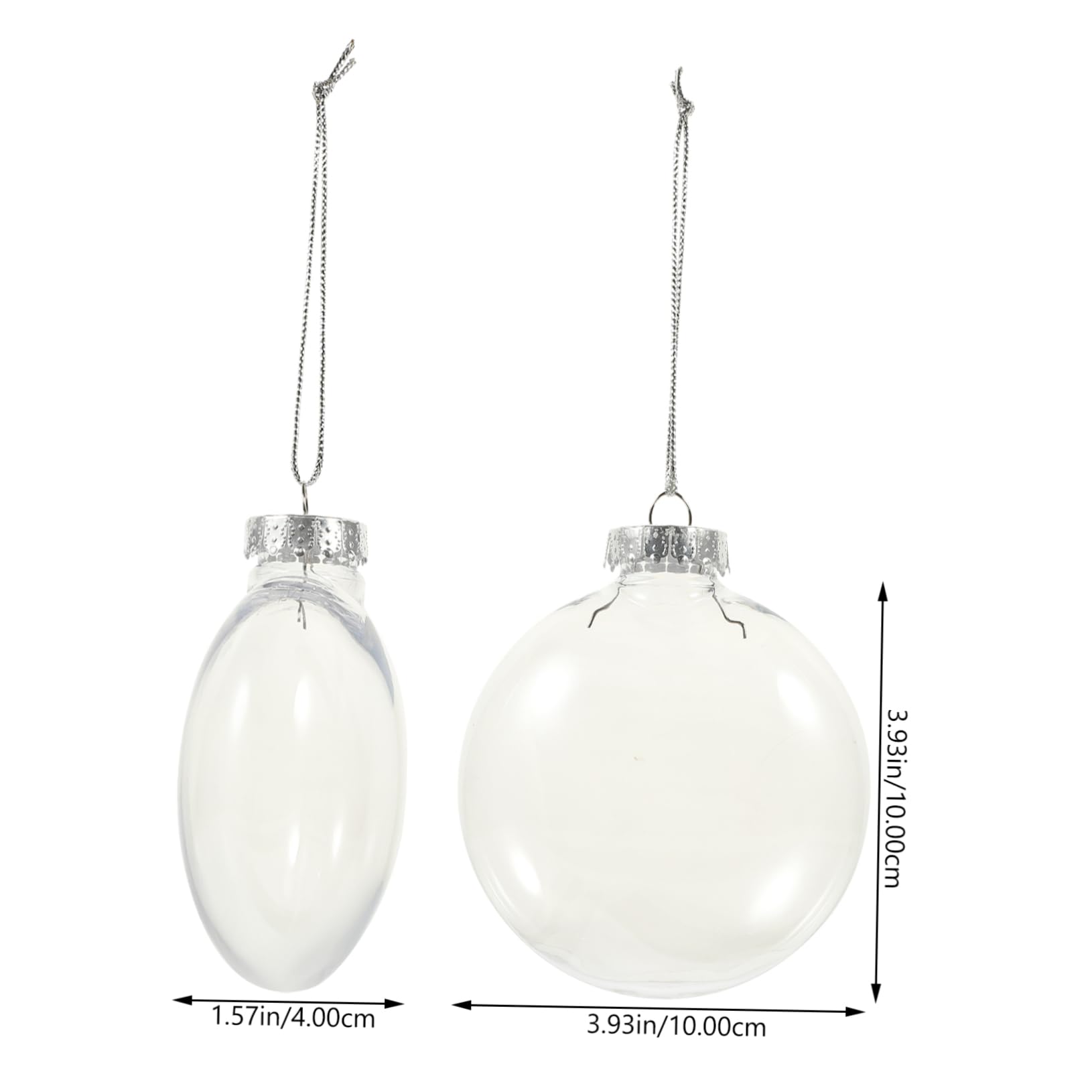 Zerodeko Bolas De Adorno Rellenables Transparentes 10 Cm Plástico Transparente Apertura Amplia Decoración Navideña DIY para Árbol De Navidad Colgantes 6 Piezas