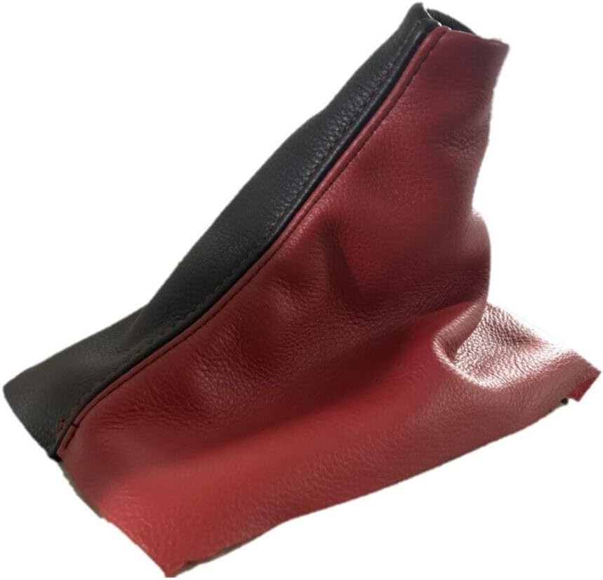 Replacement Genuine Leather & Suede Manual Shift Boot Cover Fits for 2005 2006 2007 2008 2009 Ford Mustang GT (Made in USA) (Gray Stitching)