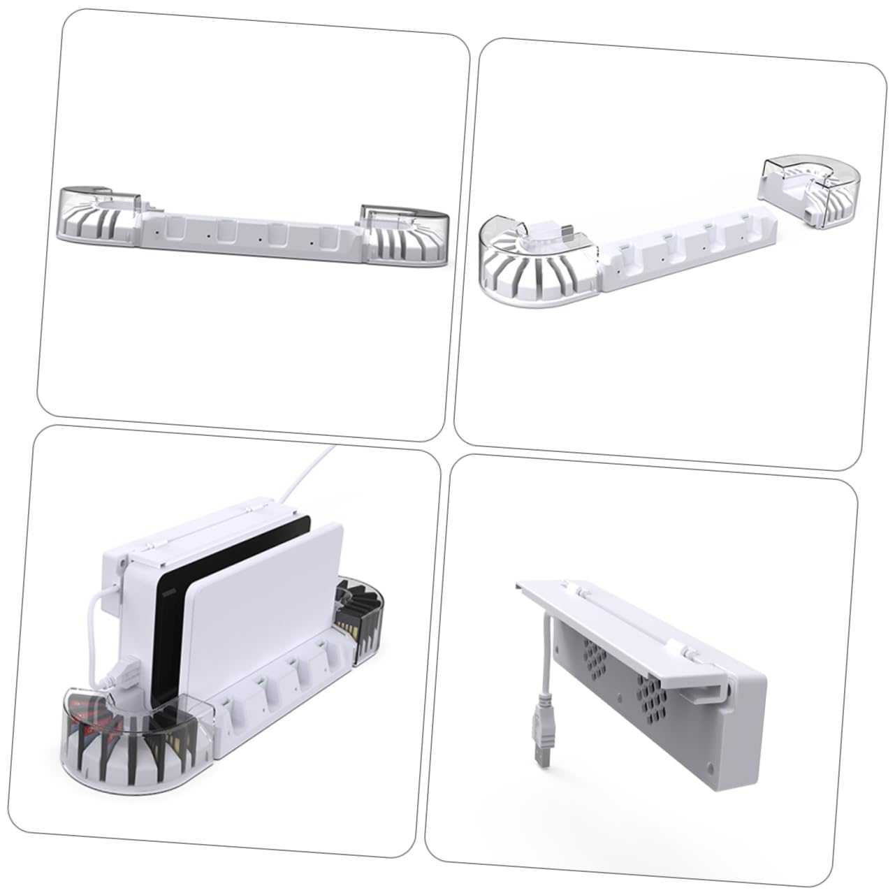 LIFKOME 1set Dock Di Ricarica Per Switch Oled Con Ventola Di Raffreddamento e Base Stazione Di Ricarica Per Gamepad e Conservazione Schede Di Gioco Con Copertura Trasparente