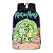 ZUOLAER Anime Cartable Fille Garcon Rick et Morty Scientifique Fou Sac à Dos Enfant Noir Prise Casque pour École Primaire et Secondaire Adolescente