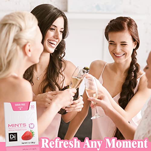 Dc24 Daily Care Sugar Free Breath Mints, Erythritol Hard Candy, Low Calorie, Gluten Free, Strawberry Flavor, 30 Count, Pack Of 4 #TOP6