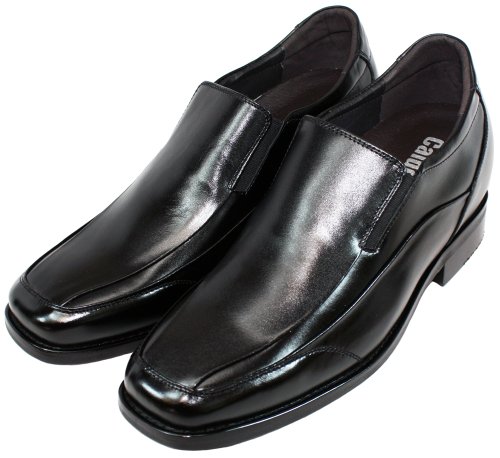 Image of Calden Men's Invisible Height Increasing Elevator Shoes - Black Leather Slip-on Lightweight Dress Loafers - 3 Inches Taller - K333011 - Size 6 D(M) US