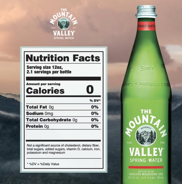 Моuntain Vаllеy Spring Still Water – 750ml Glass Bottles, 12 Pack – Premium Natural Spring Water