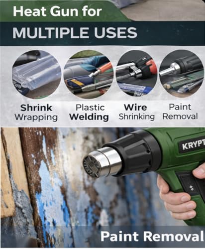 Image of 1700W Heat Gun | Dual Temperature & Airflow Control | ABS Body | Hot Air Gun for Paint Removal, Plastic Welding & Shrinking | Red