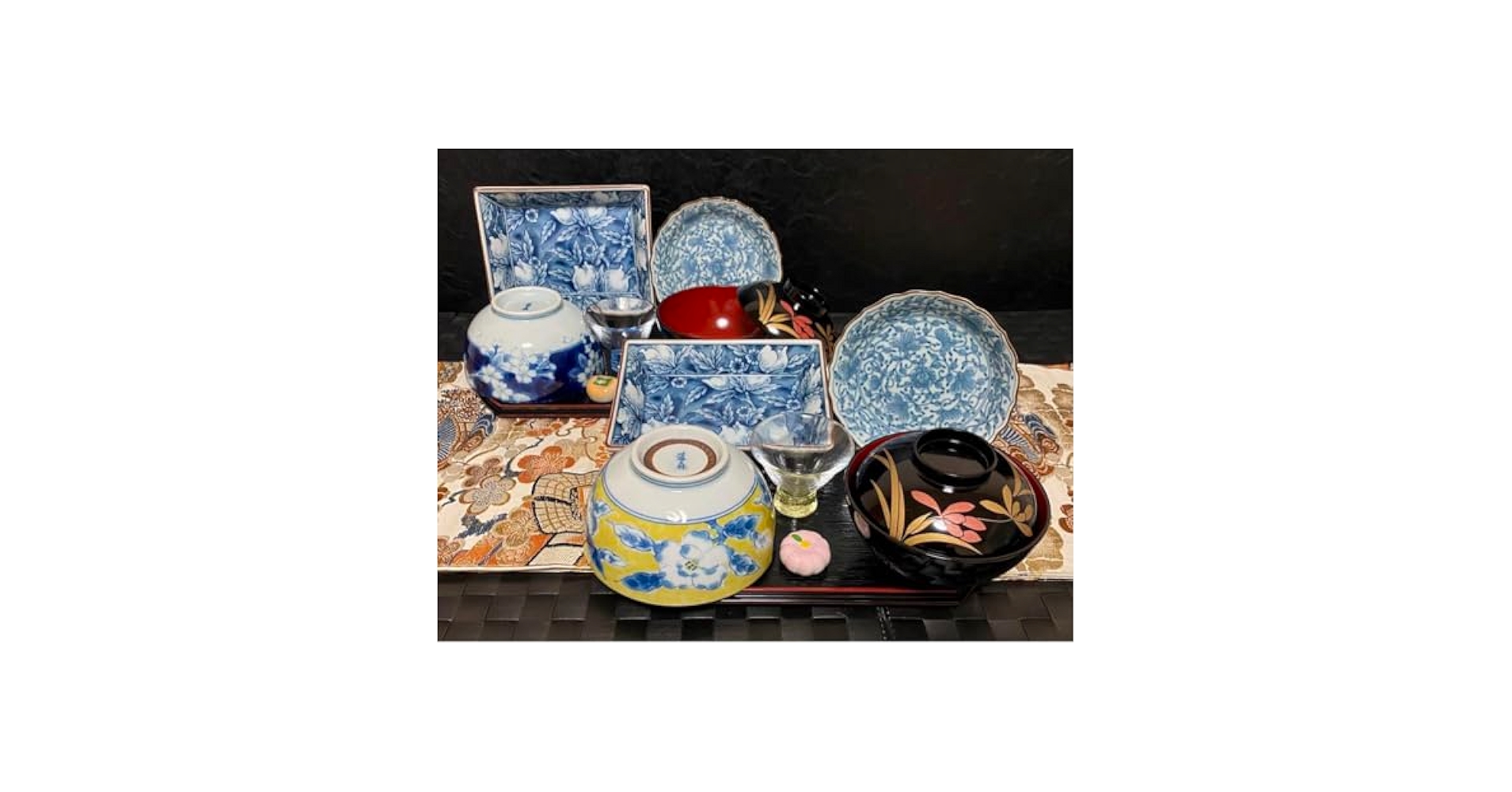 【mamataruto】 前畑陶器 庫山窯 織部 鉄絵亀甲 多様碗 セット mamataruto様専用】 前畑陶器 庫山窯 織部 鉄絵亀甲 多様碗