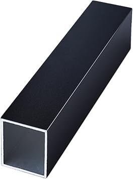Aluminum Square Tube Wall Thickness 1mm, Width 10mm, Height 10mm, Length 1000mm/39.37" Matte Black Aluminum Tubing for Home Furnishing and Construction Decoration 1 Pcs