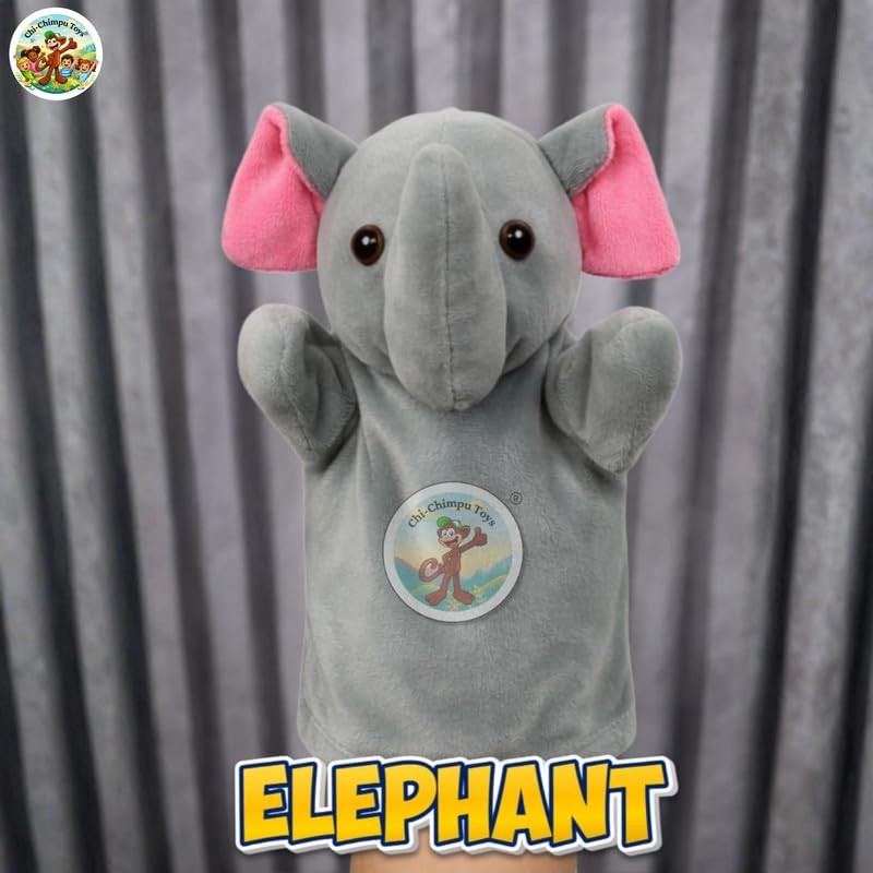 Image of Elephant Puppet Soft Hand Puppet for Kids Role Play Storytelling Educational Toy