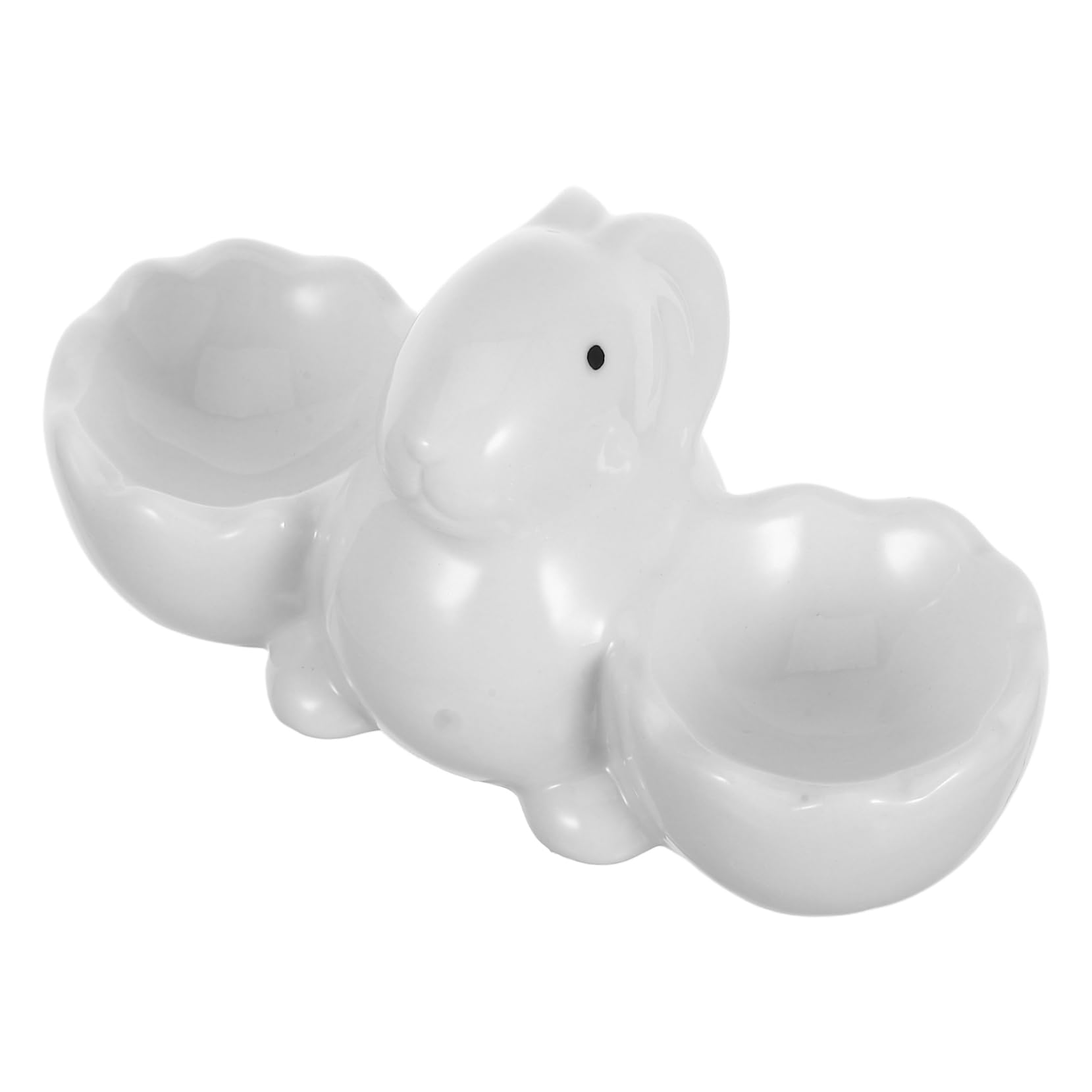 PRETYZOOM Handmade Rabbit Egg Cup Porcelain Egg Holder Bunny Egg Display Decorative Dish Home and Restaurant Dec