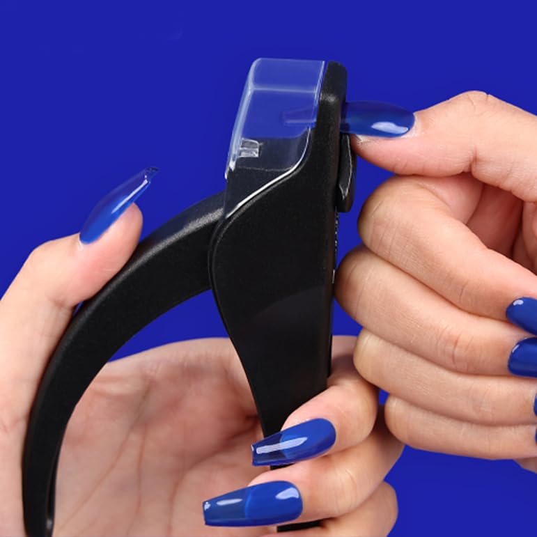 Nail Clippers for Acrylic Nails with Sizer and Catcher Adjustable Nail Tip Cutter with Length Measurement Gauge Artificial