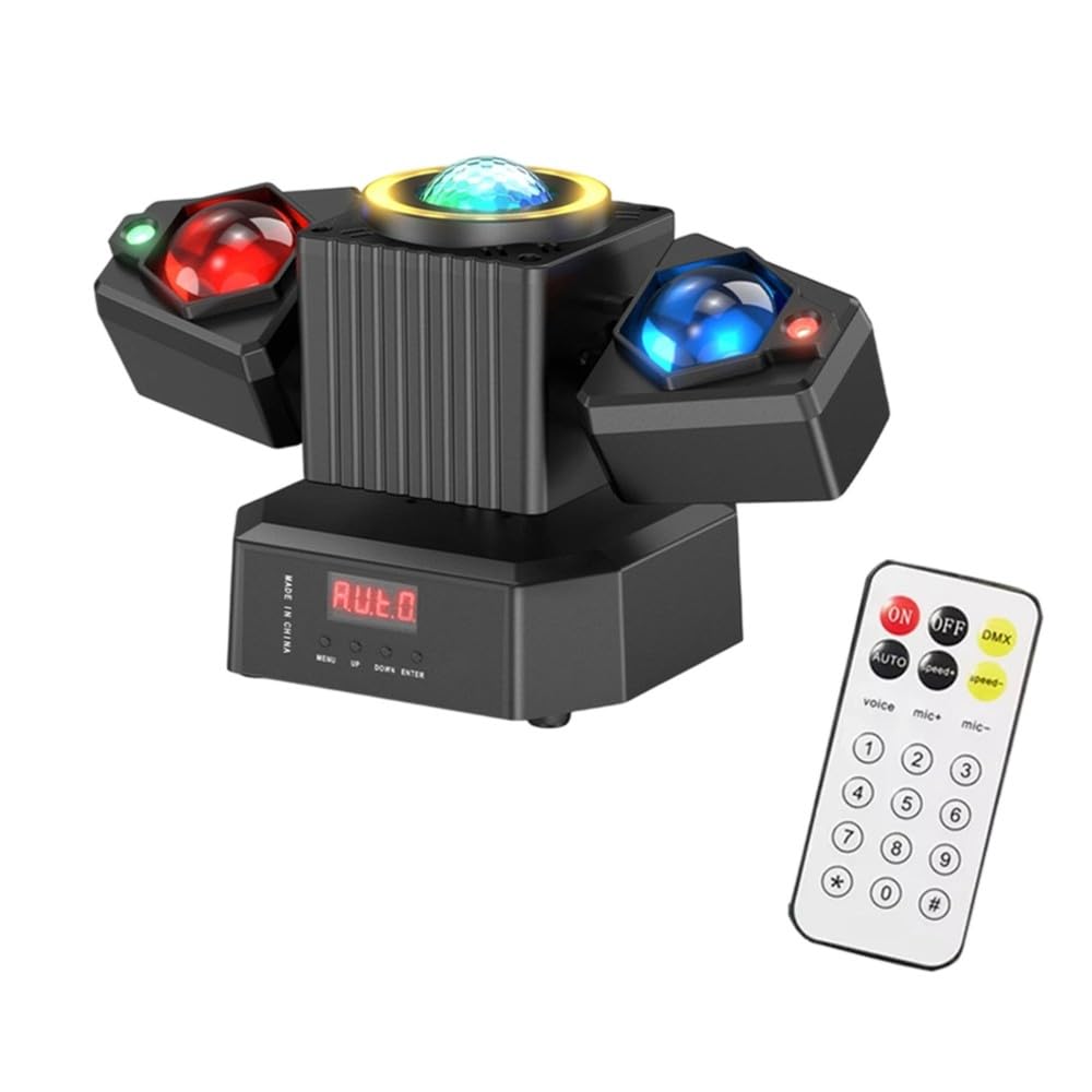 Aundhegrtt Double-Head Beam Light RGBW Moving DJ Light with Effect Sound Activated Lighting for Concert Church Club Party UK Plug