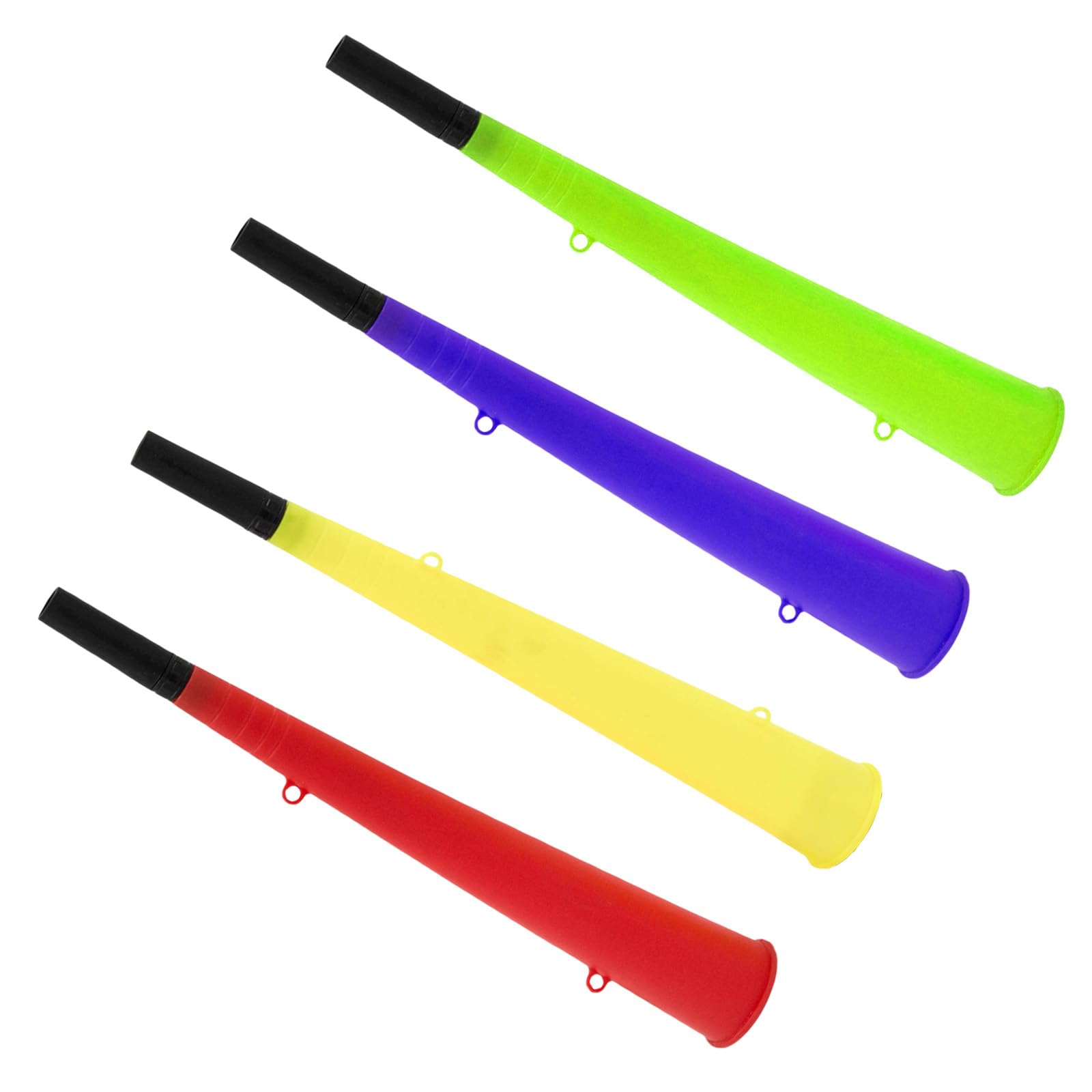 Osniyaw Multicolor Pack Of 4 Football Fan Vuvuzela Horns, Assorted Colours, Loud Cheer Tool, Celebration Trumpets For Stadium Parties, Sports Event Speakers