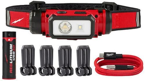 DAAGWOOD 2163-21 Compatible con Milwaukee Tool RedLithium USB Hard Hat Headlamp (600 lúmenes)