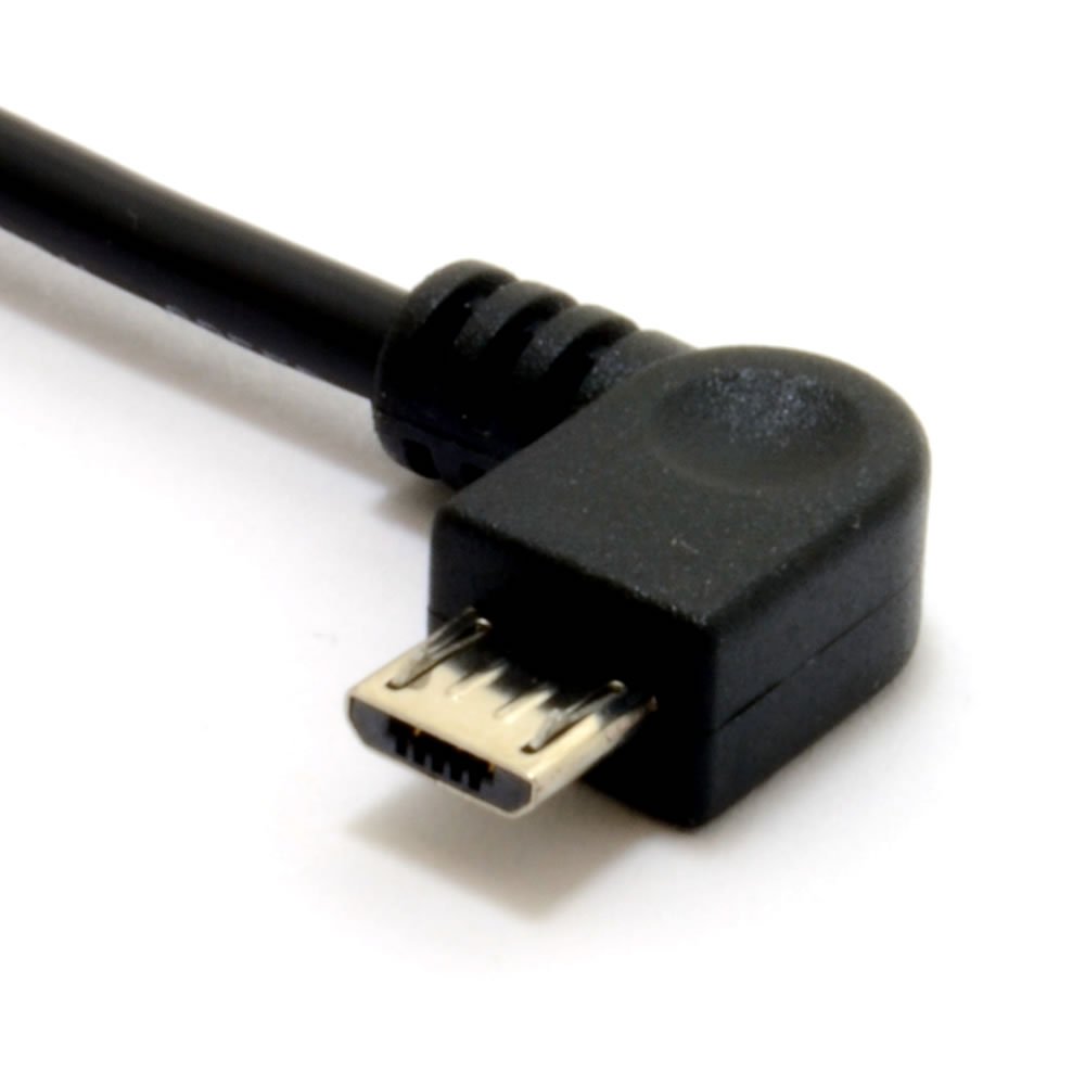 BSHTU Câble USB 2.0 A Coudé Vers La Gauche Vers Micro B à Angle Droit - Câble De Synchronisation Et De Charge - Noir - 1 M